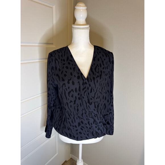 RAILS Size Small Long Sleeve Blouse Black and Gray Cheetah Print - Picture 1 of 5